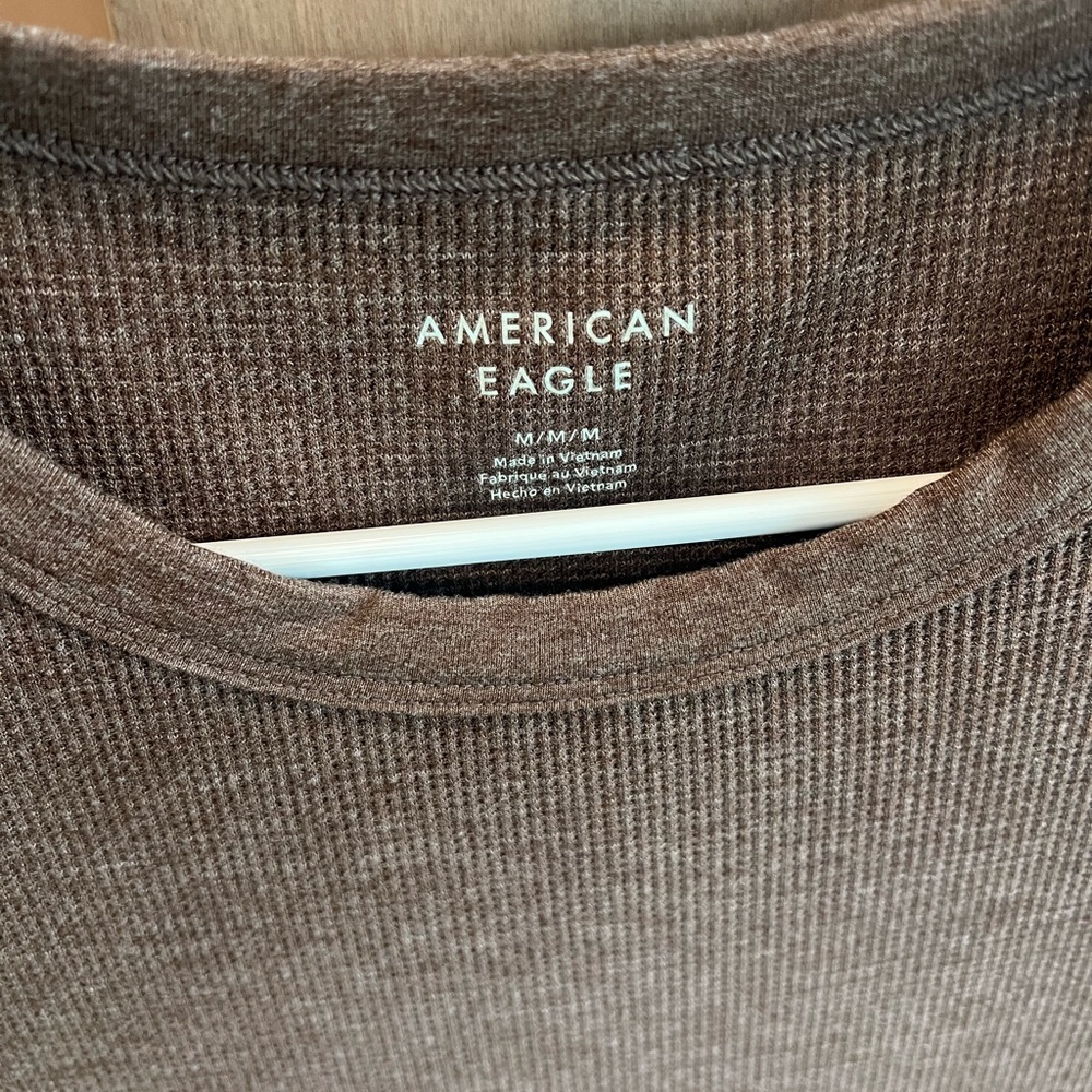 American Eagle Outfitters Chocolate Ribbed Tee - Picture 3 of 3